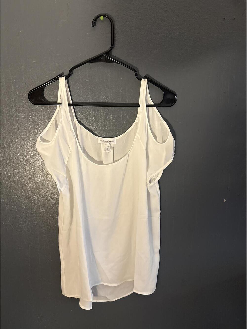 Ambiance Apparel Women's White Cold Shoulder Tank Top Blouse - New with Tags